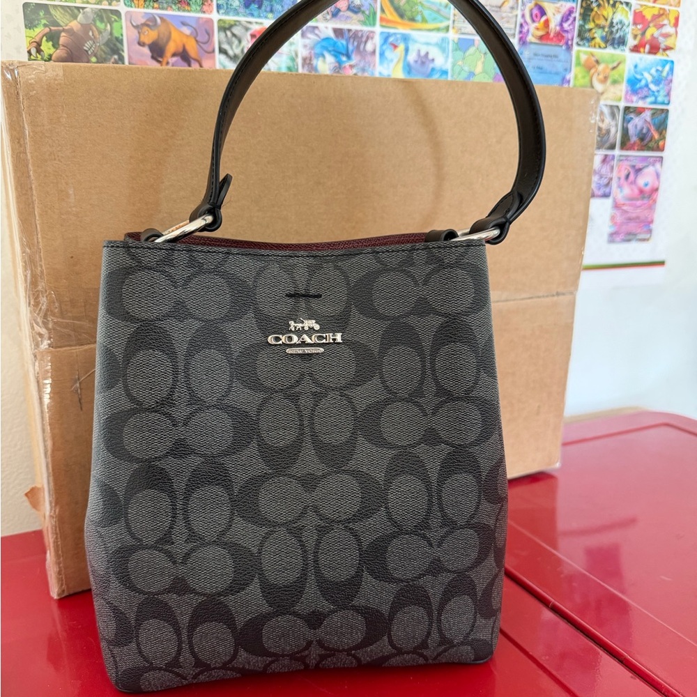 Coach Black Signature Bucket Bag
